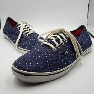 VANS Women's Casual Canvas Shoes. Blue w/ White Polka Dots. Size 9.
